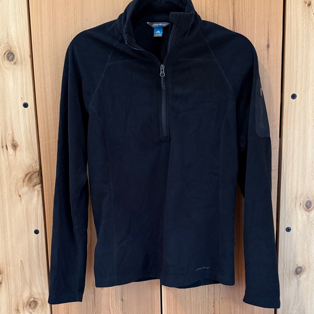 Eddie Bauer Black Quarter-Zip fleece Pullover